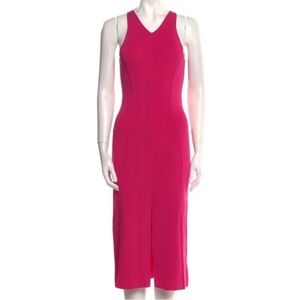 Caroline Constas Hot Pink Midi Dress Sz. L NWT!